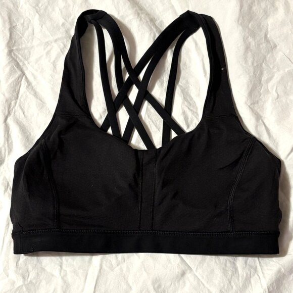 Lululemon Free To Be Serene Black Cross Back Yoga Sports Bra C/D Cup 4 - Picture 6 of 9